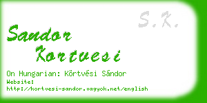 sandor kortvesi business card