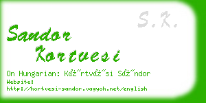 sandor kortvesi business card